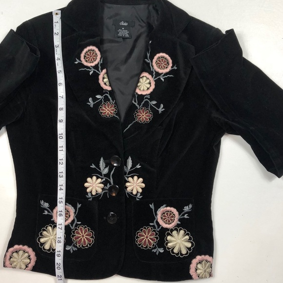 Sele Black Velvet Embroidered Jacket - Picture 6 of 8